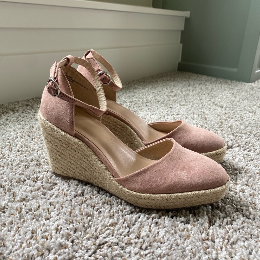 Pink Espadrille heels with Jute Soles - Picture 2 of 7